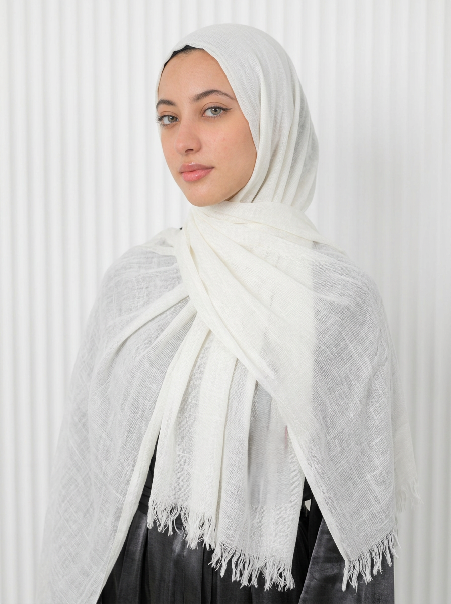 Elegant Thai Scarf White