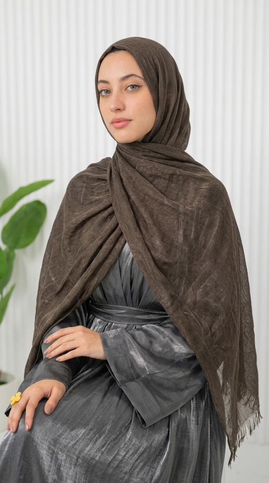 Elegant Thai Scarf Dark Brown