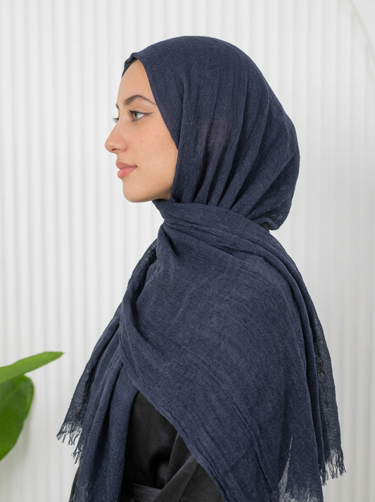 Elegant Thai Scarf Navy Blue
