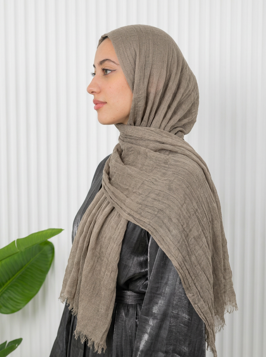Elegant Thai Scarf Light Brown