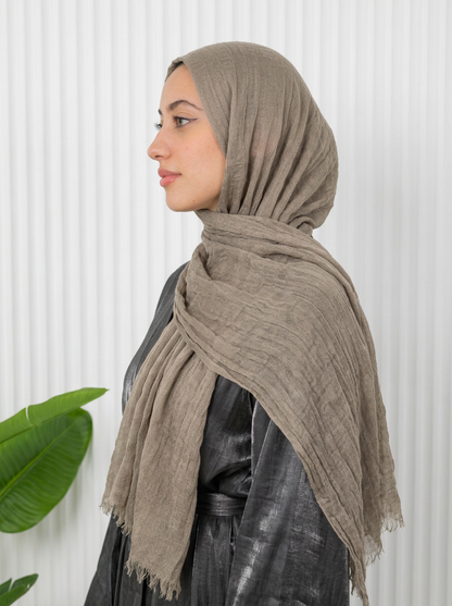 Elegant Thai Scarf Light Brown