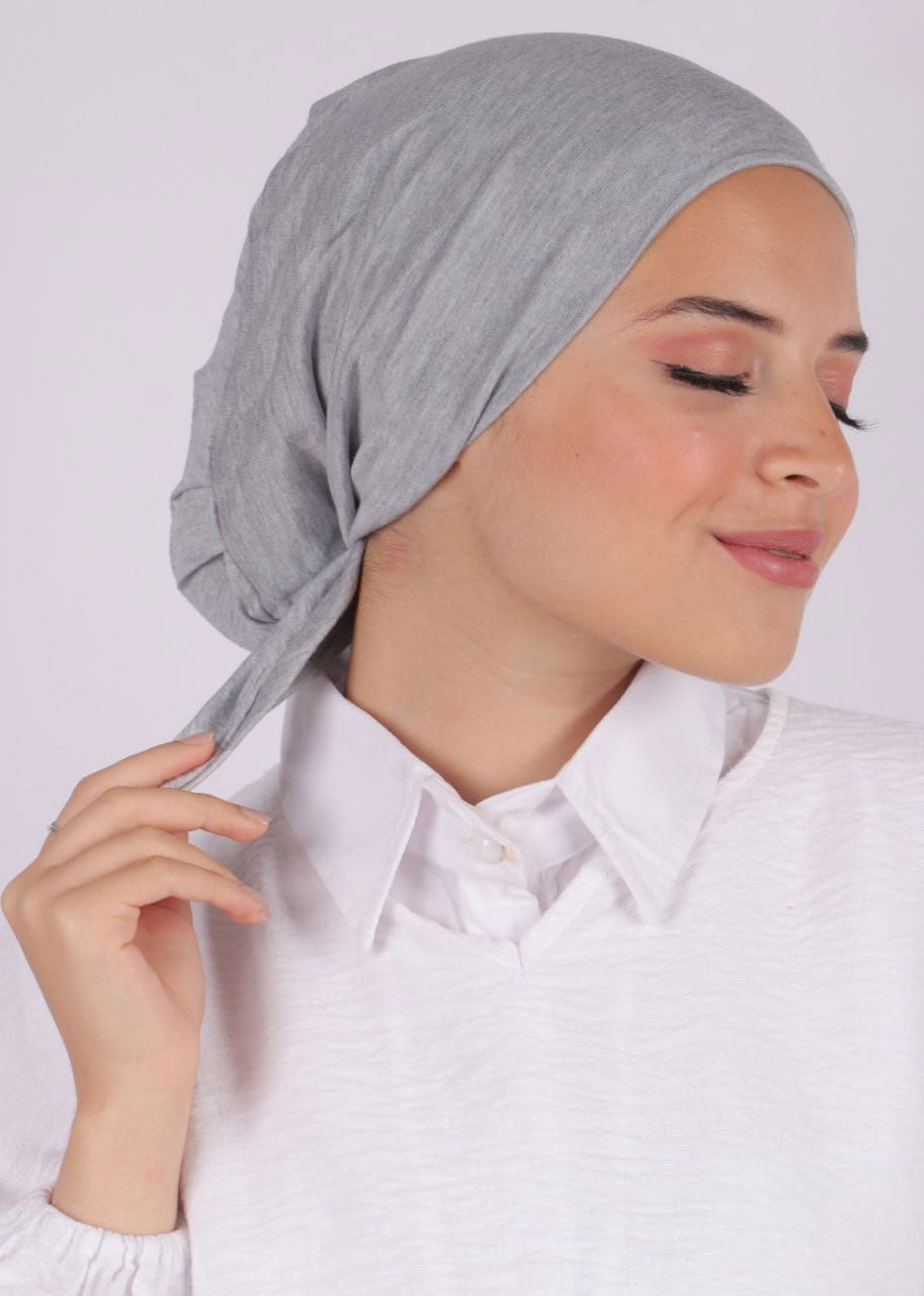 Seamless Tie Bonnet - Grey
