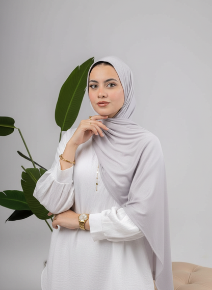 Pure Jersey Kuwaiti Scarf in Grey #Color_Grey