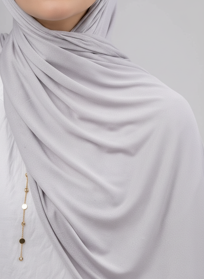 Pure Jersey Kuwaiti Scarf in Grey #Color_Grey