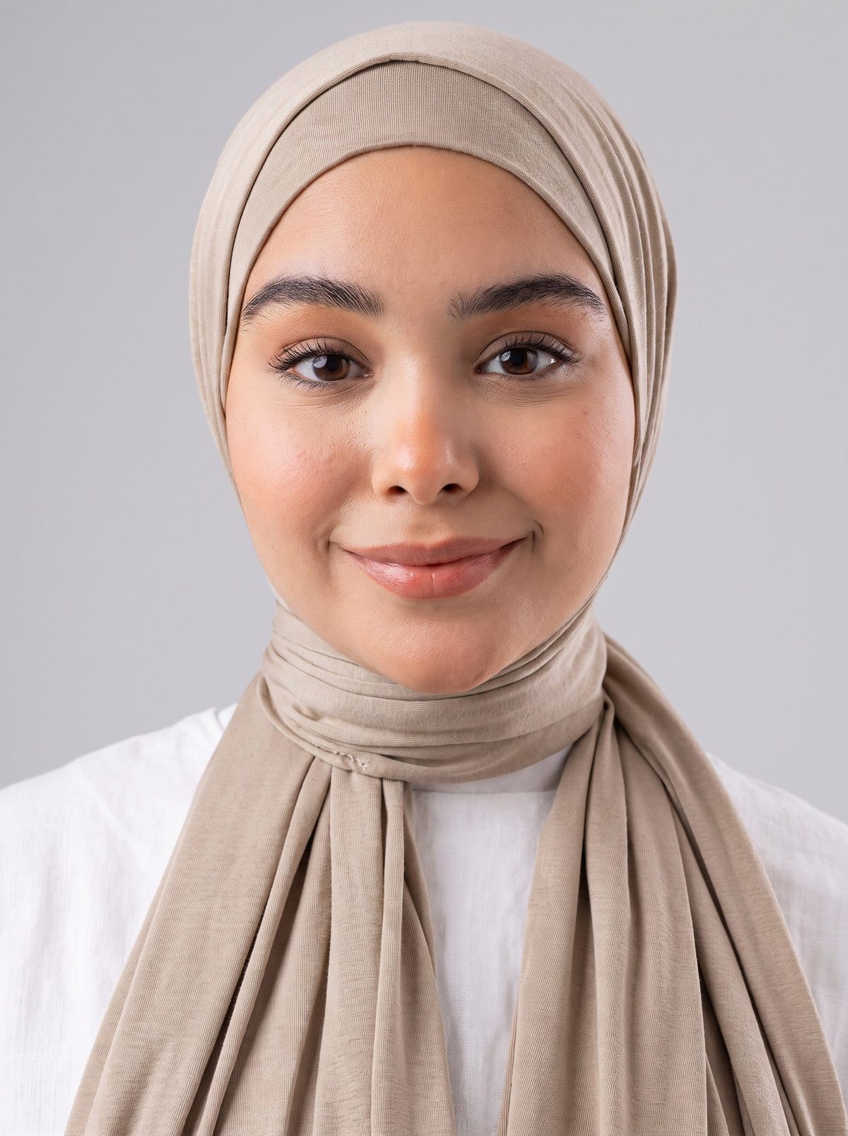 Jel Scarf and Bonnet Set in Light Cafe #Color_Light Cafe