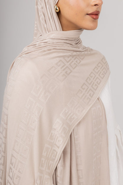 Maze Kuwaiti Scarf in Light Beige #Color_Light Beige
