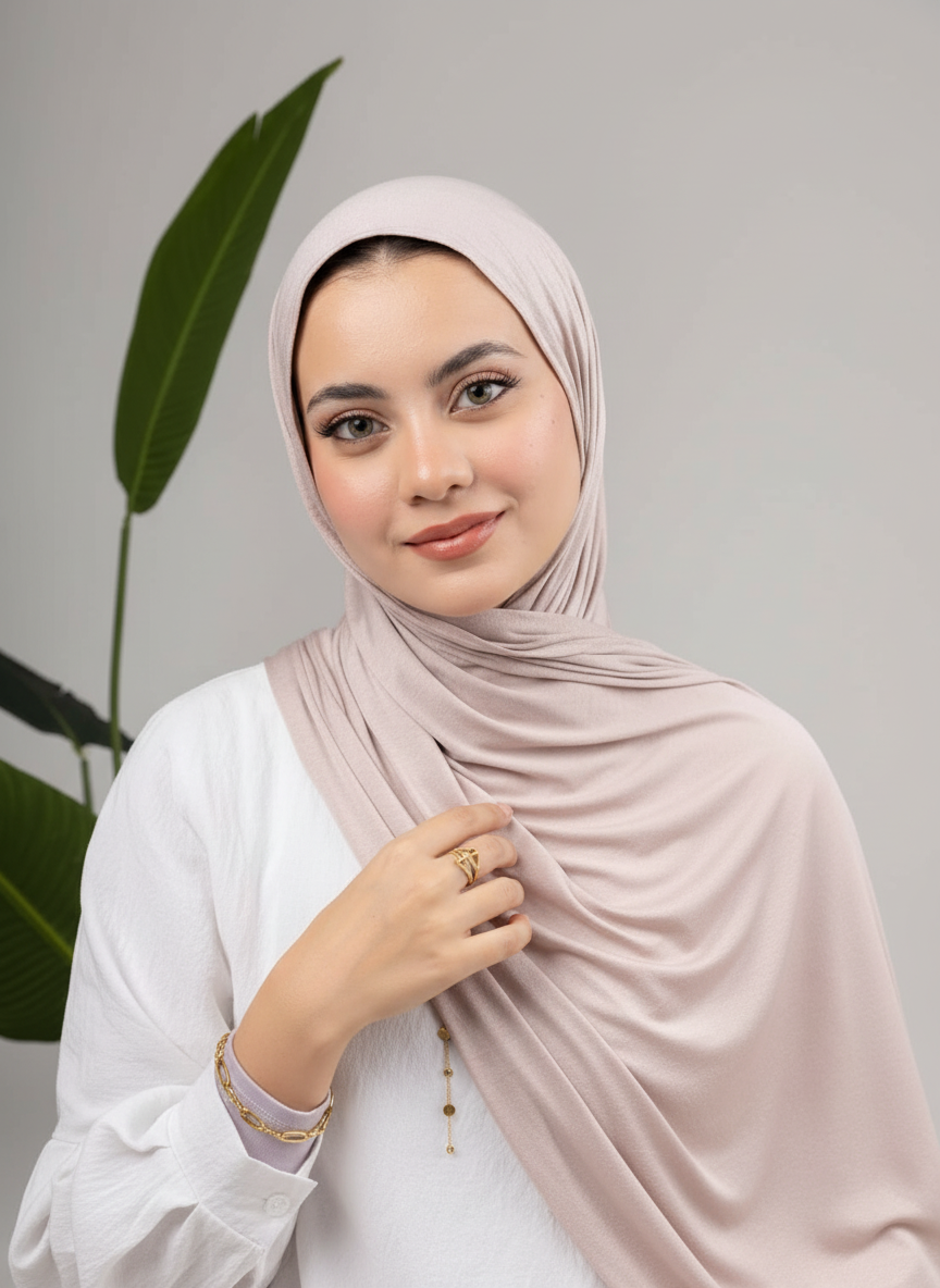 Pure Jersey Kuwaiti Scarf in Medium Grey #Color_Medium Grey