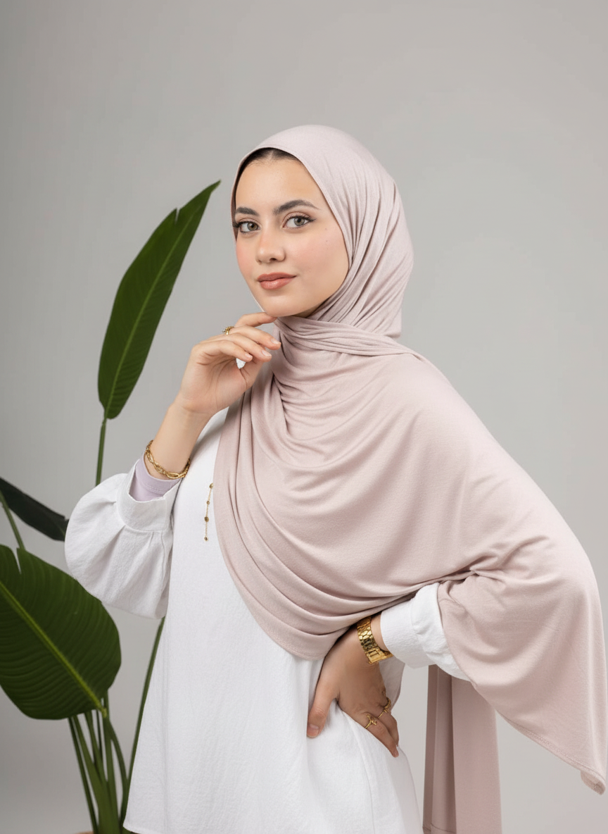 Pure Jersey Kuwaiti Scarf in Medium Grey #Color_Medium Grey