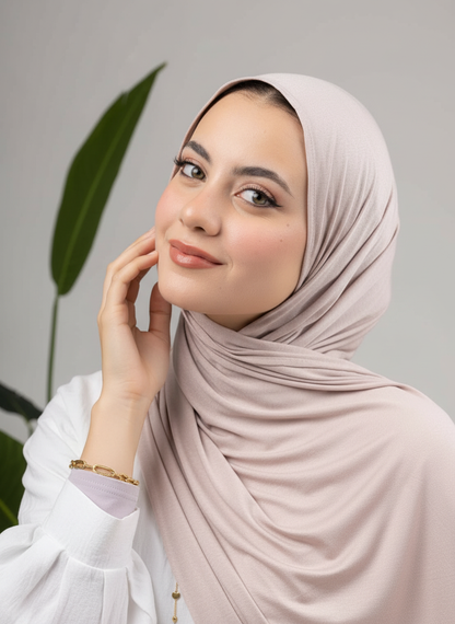 Pure Jersey Kuwaiti Scarf in Medium Grey #Color_Medium Grey