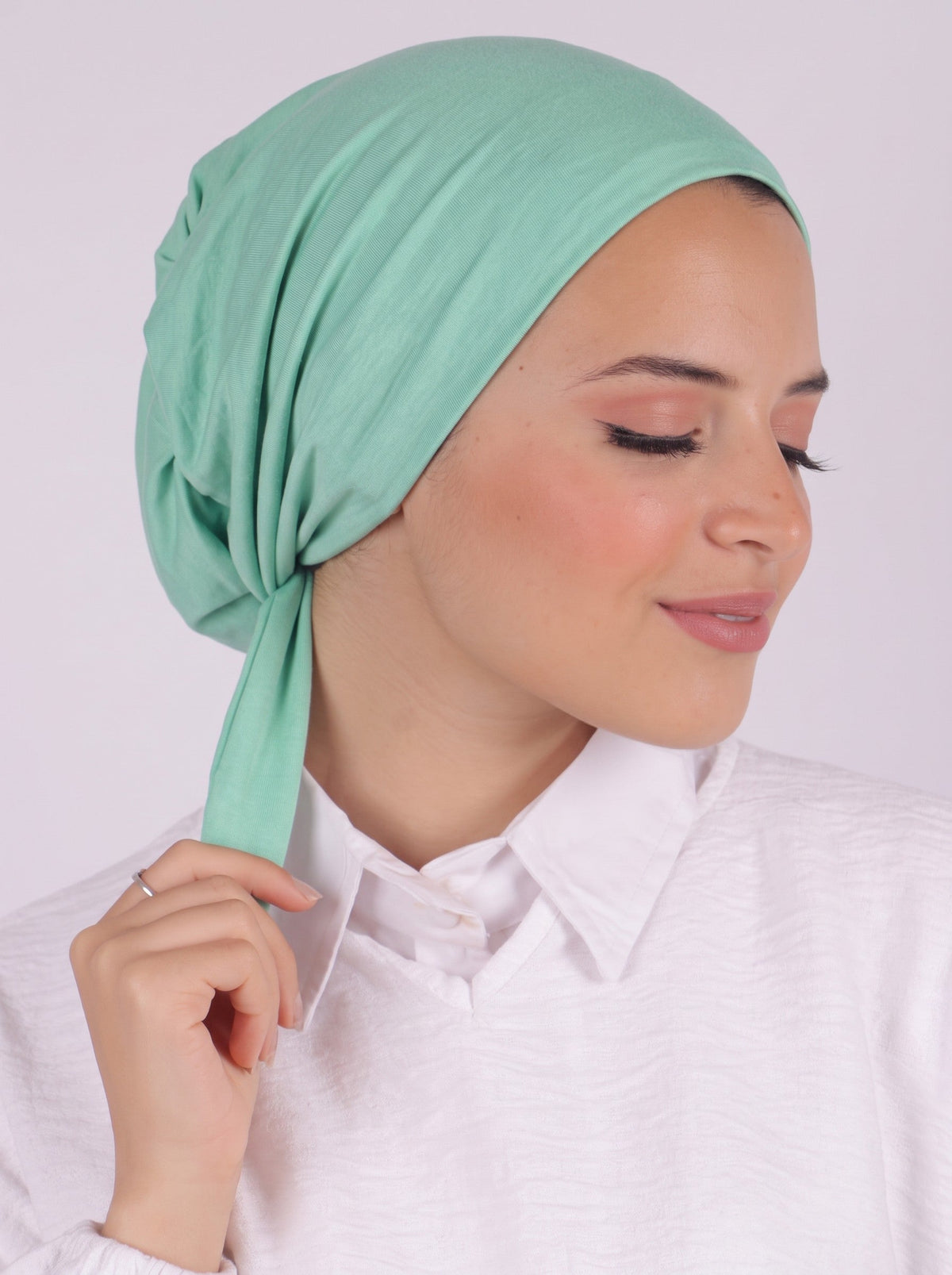 Seamless Tie Bonnet - Mint