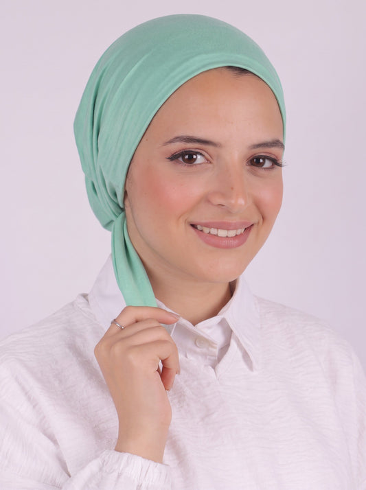 Seamless Tie Bonnet - Mint