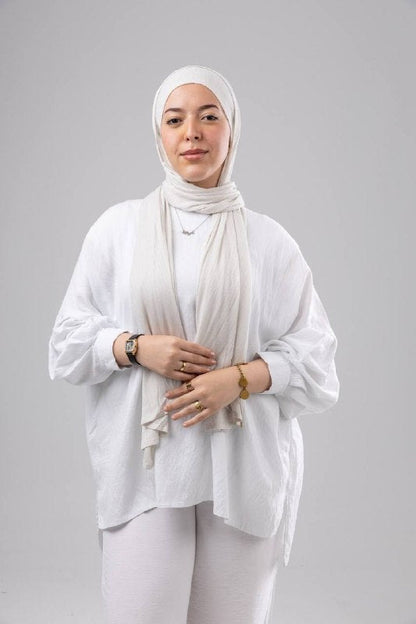 Lulua Scarf and Bandana Set in Off White #Color_Off White