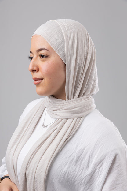 Lulua Scarf and Bandana Set in Off White #Color_Off White
