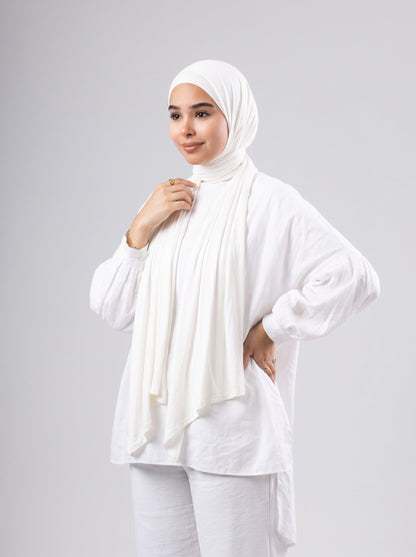 Jel Scarf and Bonnet Set in Off White #Color_Off White