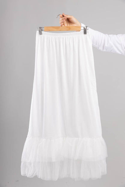 Ballet Layer Tulle Extension Skirt in Off White #Color_Off White
