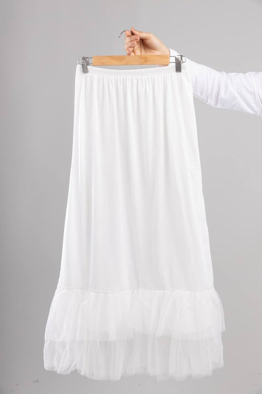 Ballet Layer Tulle Extension Skirt in Off White #Color_Off White