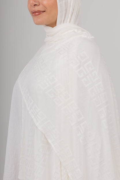 Maze Kuwaiti Scarf in Off White #Color_Off White