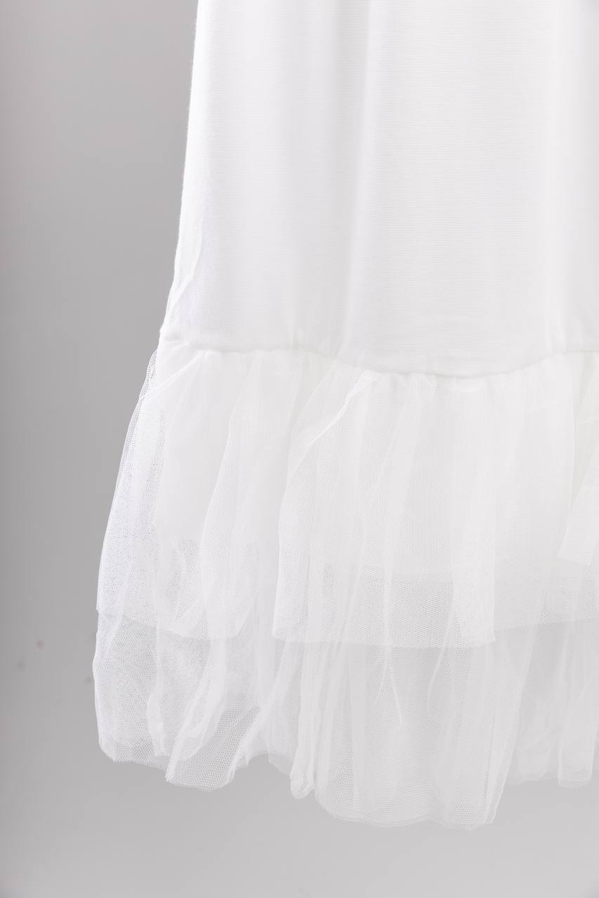 Ballet Layer Tulle Extension Skirt in Off White #Color_Off White