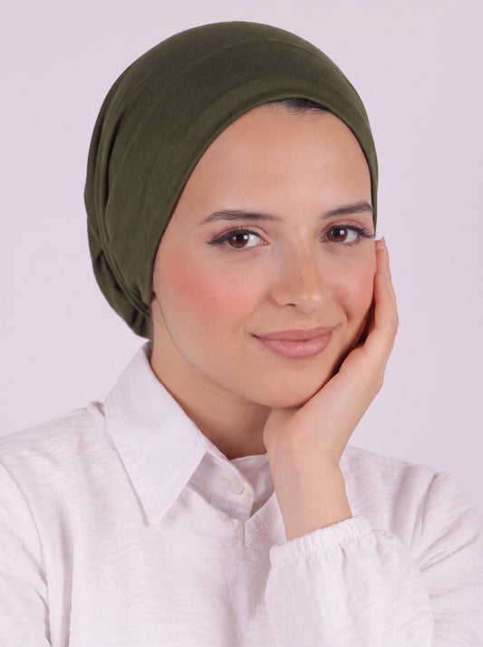 Seamless Tie Bonnet - Olive