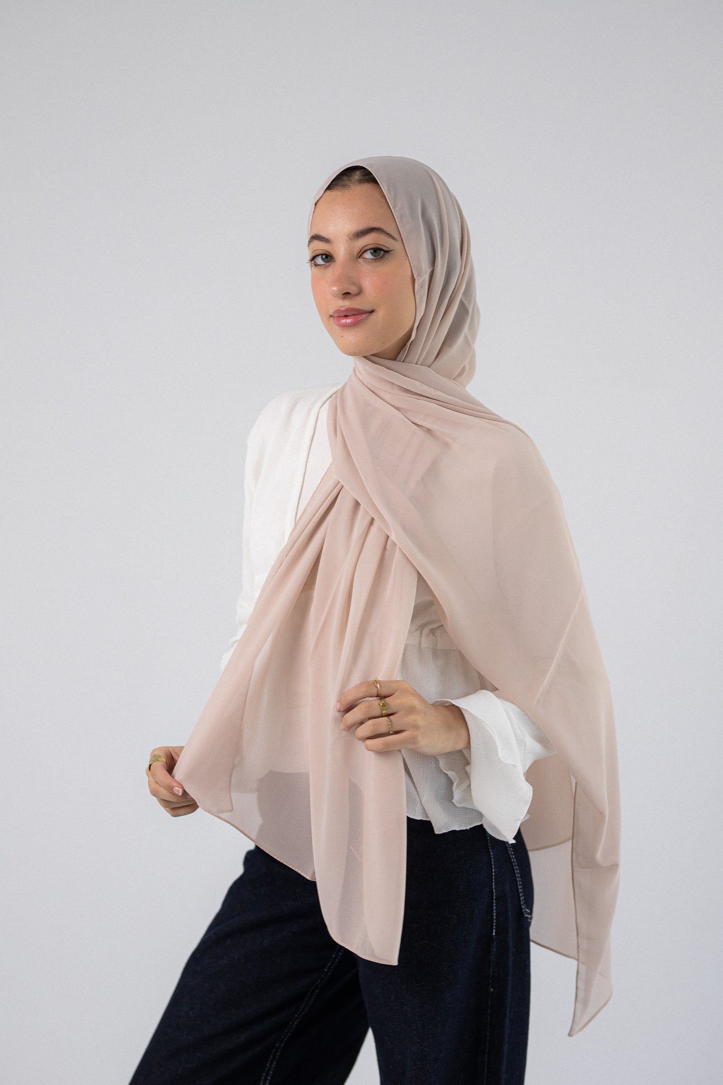 Plain Chiffon Blush Beige