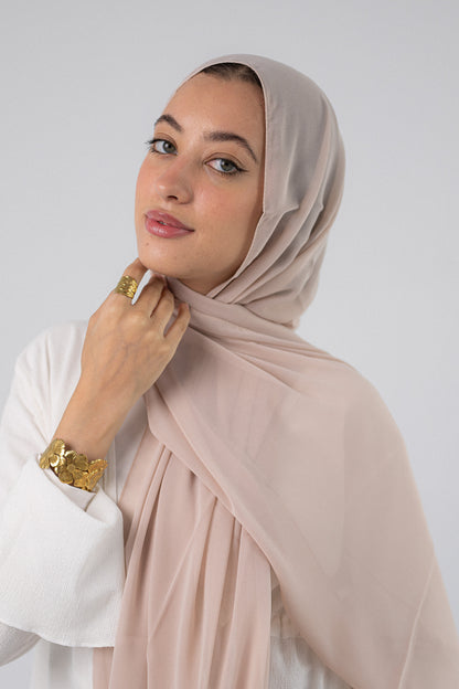 Plain Chiffon Blush Beige