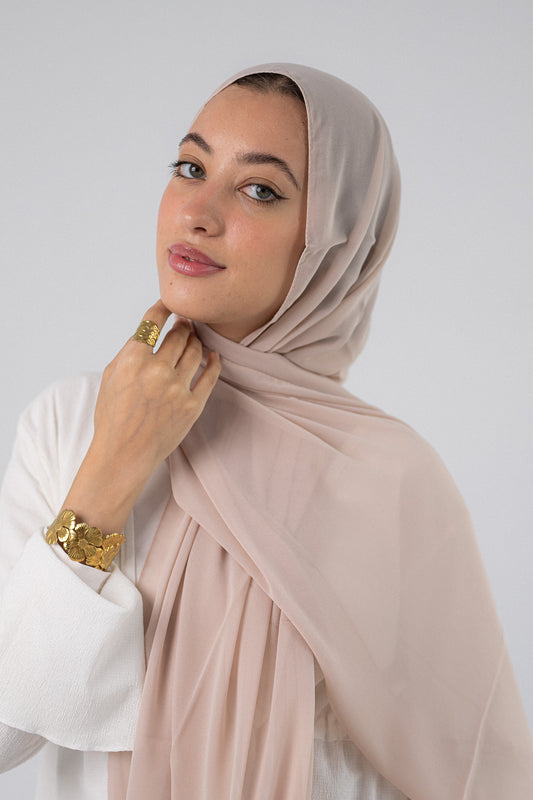 Plain Chiffon Blush Beige