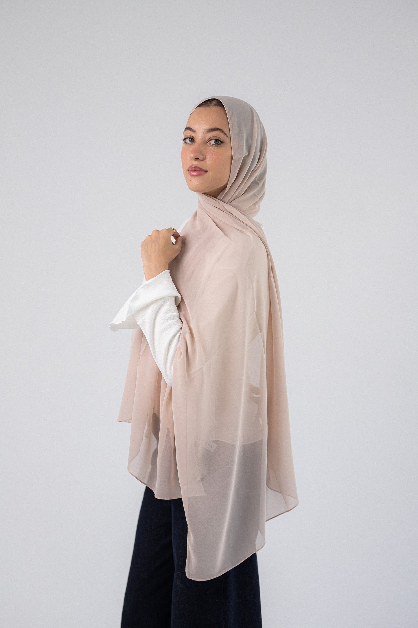 Plain Chiffon Blush Beige