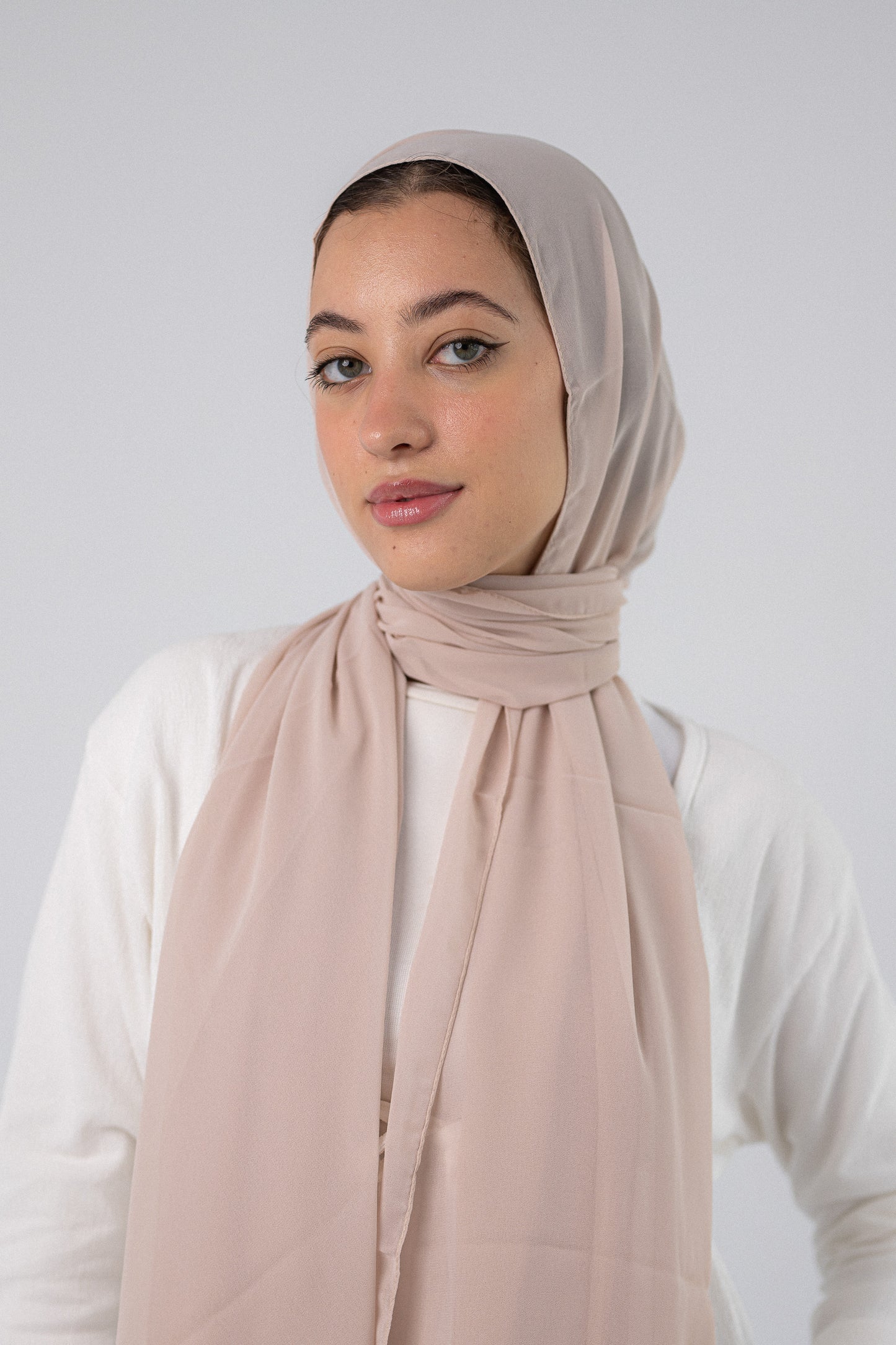 Plain Chiffon Blush Beige