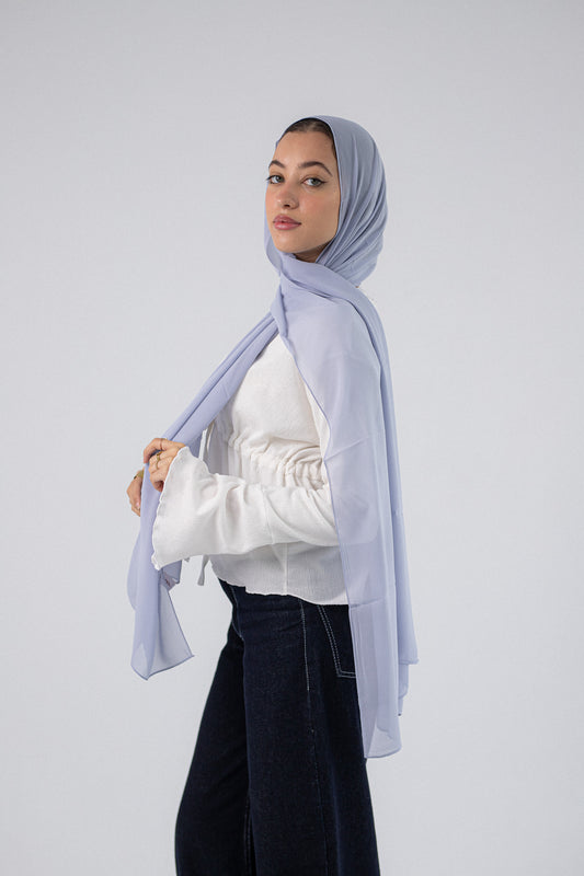 Plain Chiffon Sky Blue