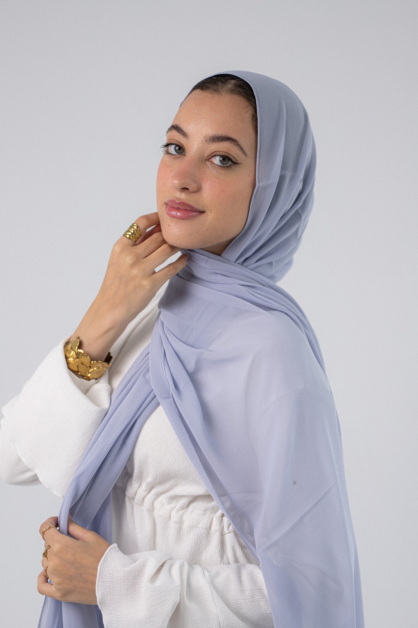 Plain Chiffon Sky Blue