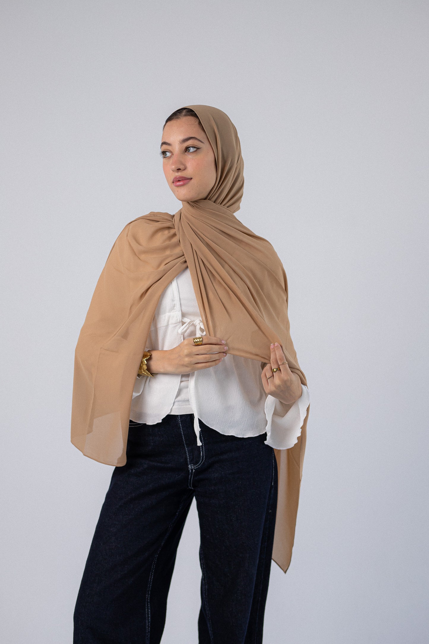 Plain Chiffon A4 Camel