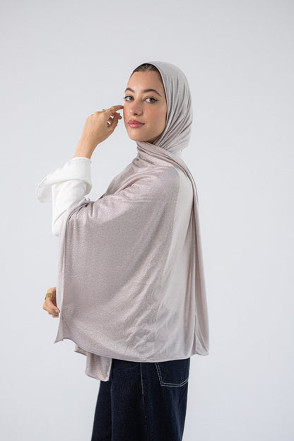 Shiny Jacquard Scarf Bronze