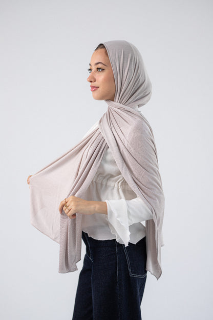 Shiny Jacquard Scarf Bronze