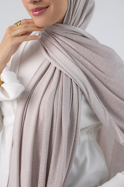 Shiny Jacquard Scarf Bronze