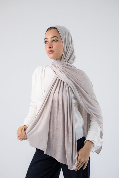 Shiny Jacquard Scarf Bronze