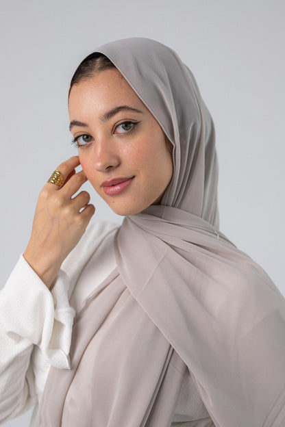 Plain Chiffon Ash Beige