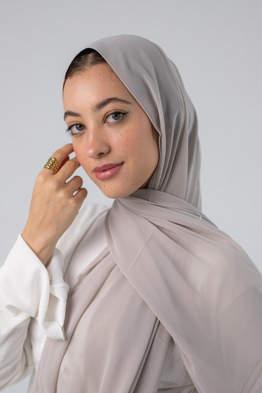 Plain Chiffon Ash Beige