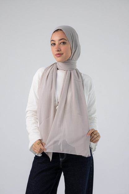 Plain Chiffon Ash Beige