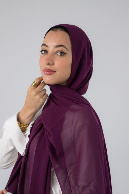 Plain Chiffon Royal Purple