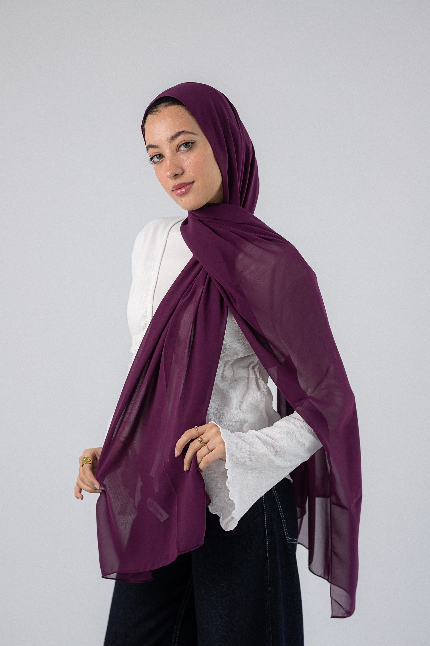 Plain Chiffon Royal Purple