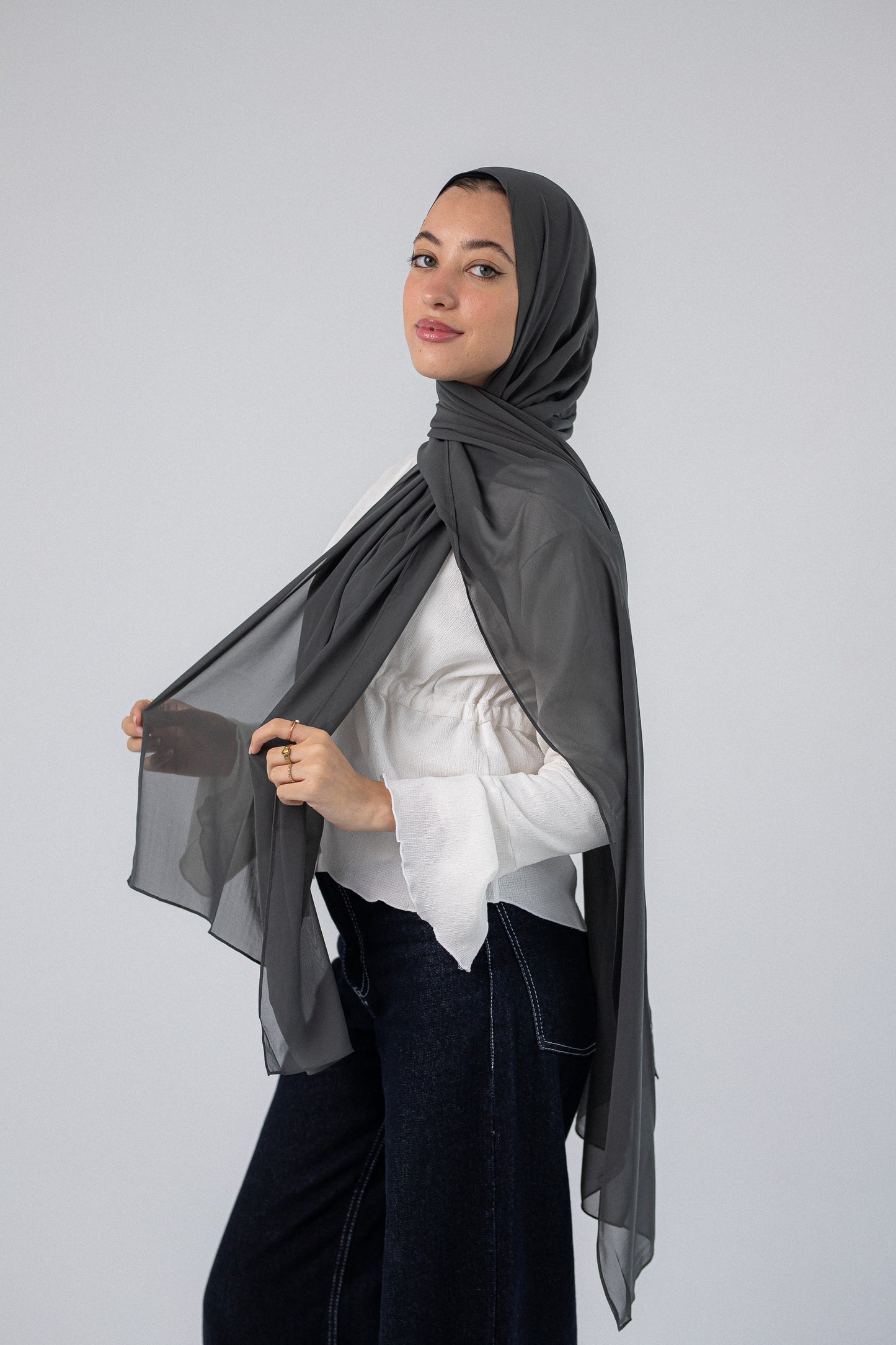 Plain Chiffon A4 Dark Grey