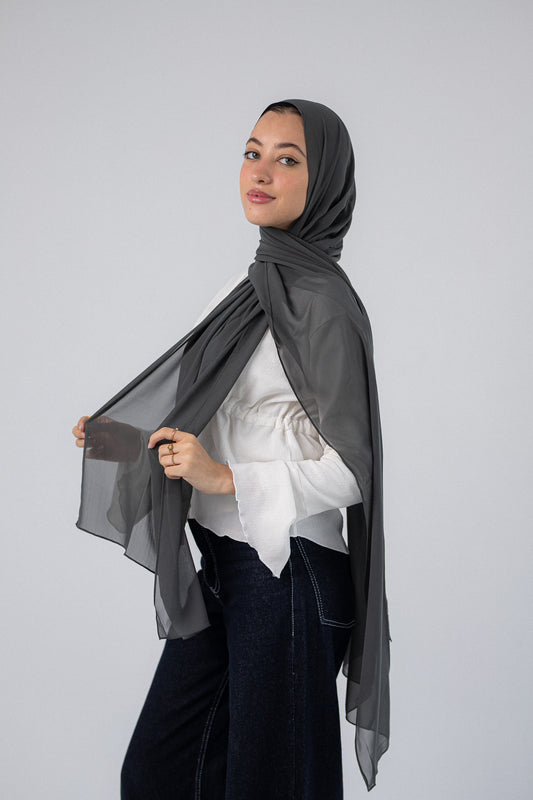 Plain Chiffon A4 Dark Grey