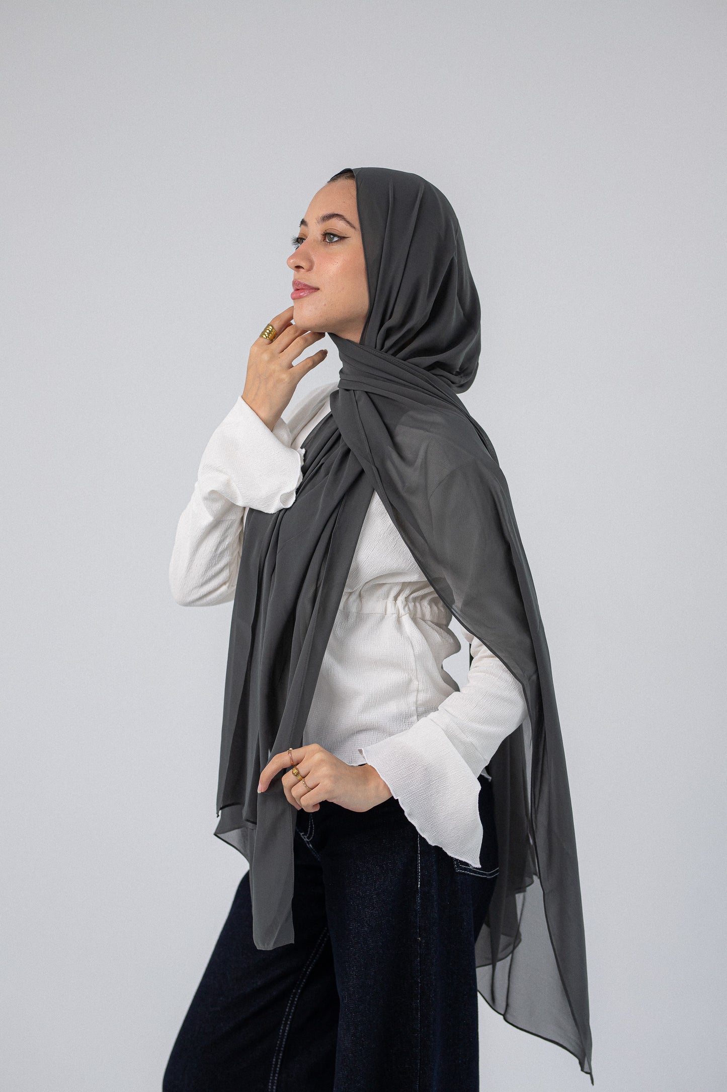 Plain Chiffon A4 Dark Grey