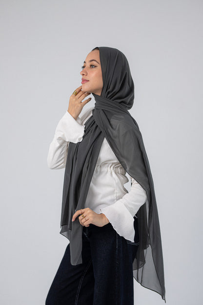 Plain Chiffon A4 Dark Grey