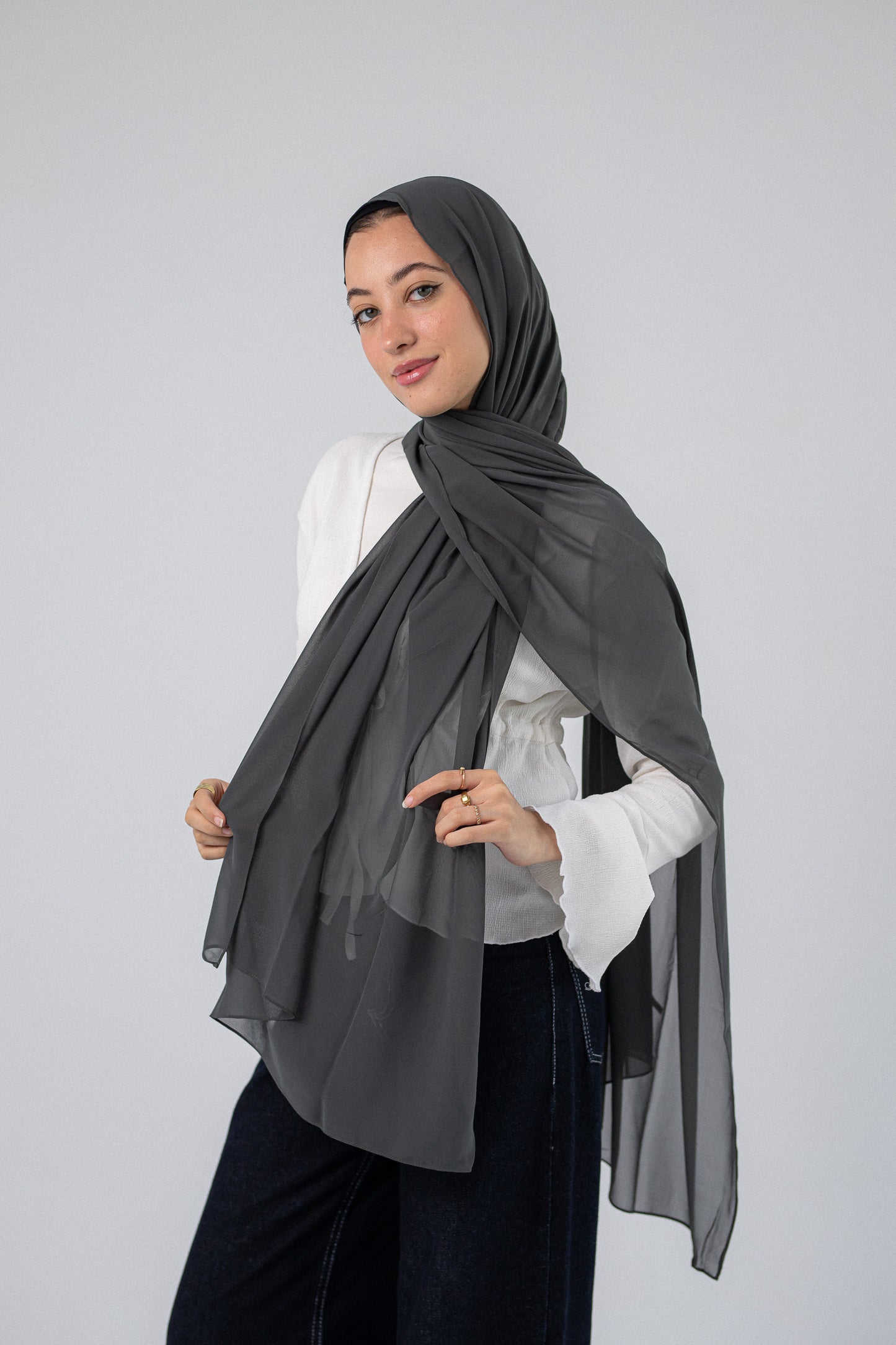 Plain Chiffon A4 Dark Grey