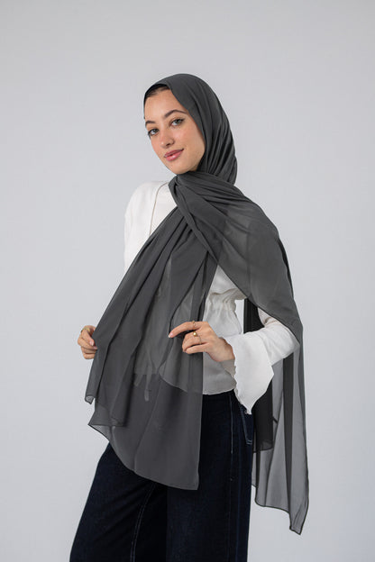 Plain Chiffon A4 Dark Grey