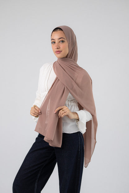 Plain Chiffon Rose Taupe