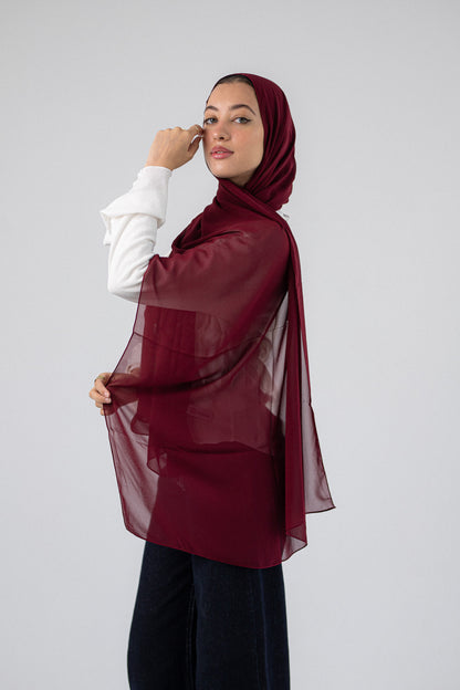Plain Chiffon Dark Maroon