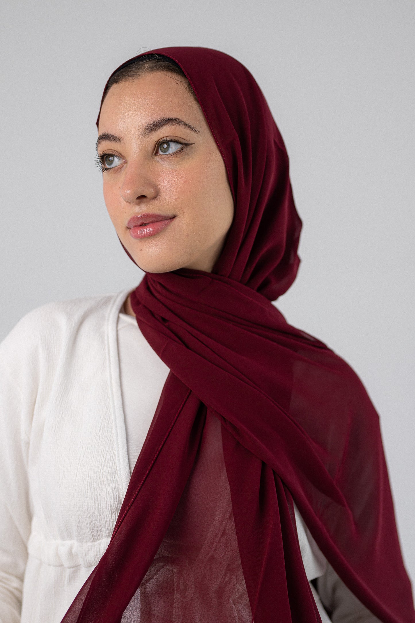 Plain Chiffon Dark Maroon