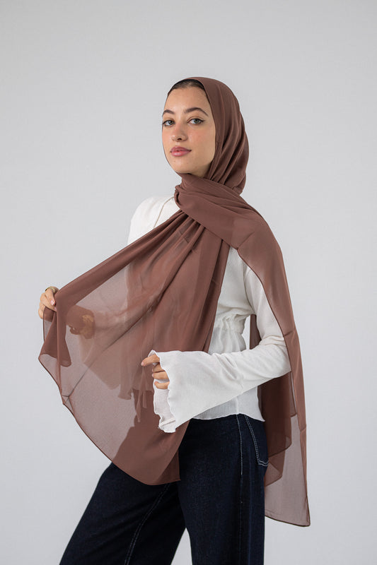 Plain Chiffon Cinnamon Brown